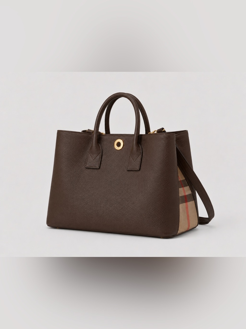 Burberry chocolate brown leather Tophandle tote bag $2250